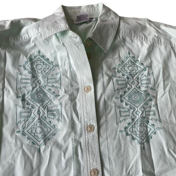 Vintage 1990s Regina Porter Button Down Southwest Embroidered Boho Mint 1X GUC - Picture 7 of 16